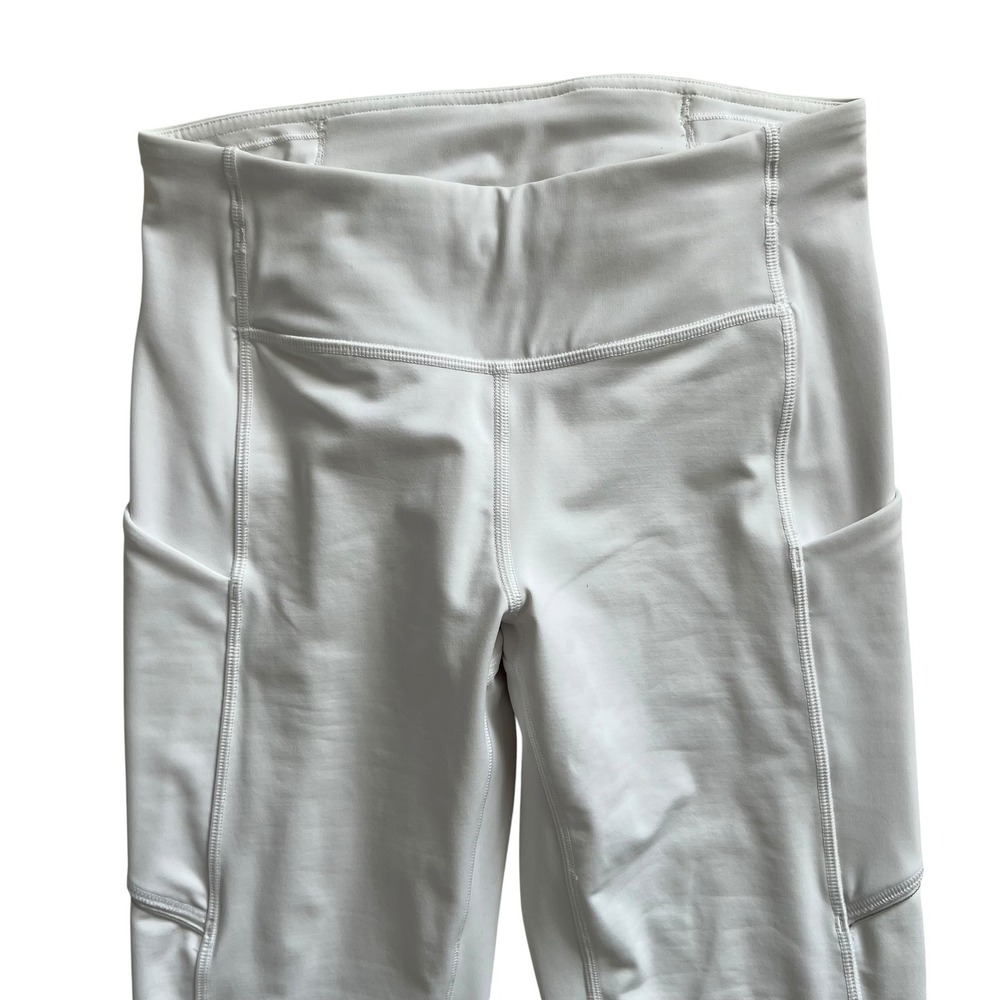 Lululemon White Speed Up Tight High Rise Pocket Leggings SZ 4 Athletic Sporty - Picture 3 of 10